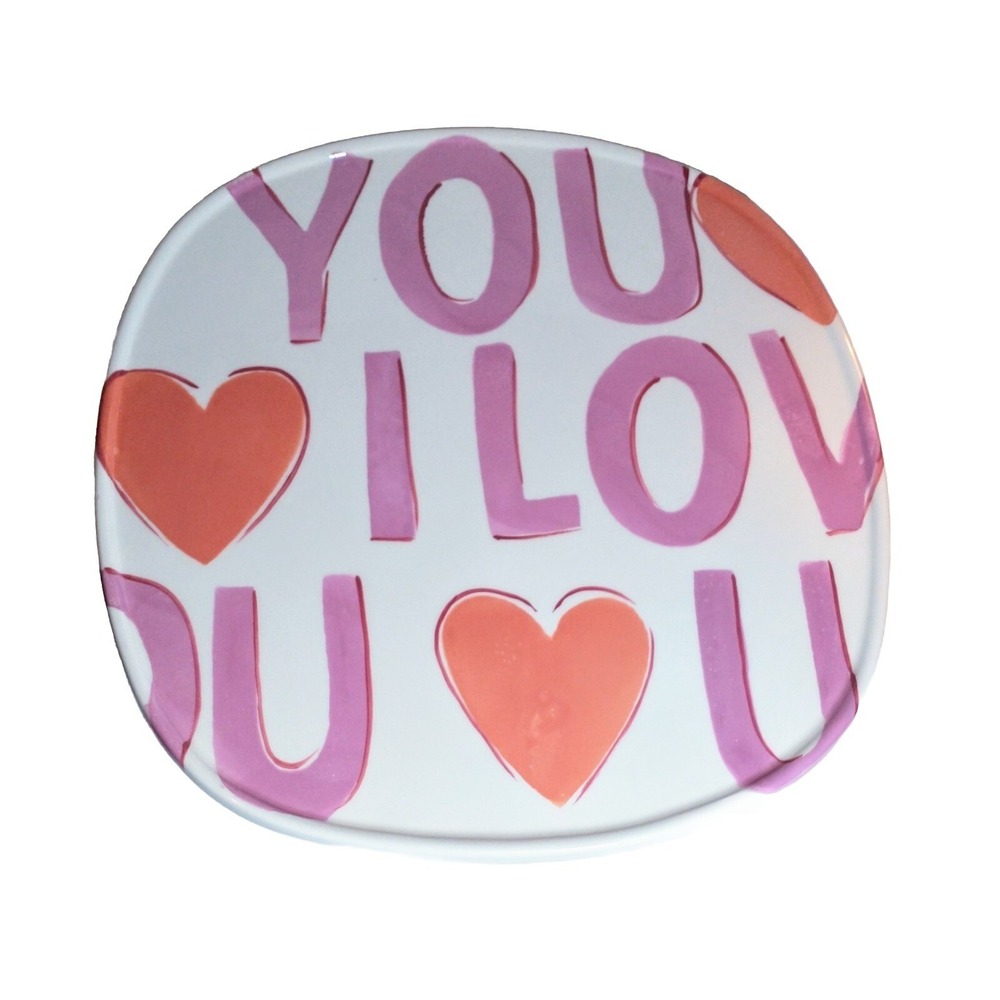 Home I Love You Valentines Day Cake Stand 11 inch Ceramic Heart Display Pedestal - Picture 4 of 10